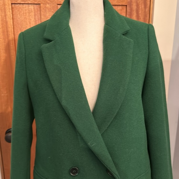 Zara wool like green coat, size xs - Picture 2 of 5